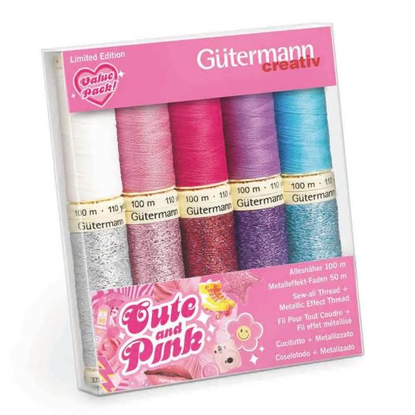 Gütermann Cute and Pink Nähfaden-Set 5x100m und 5x50m